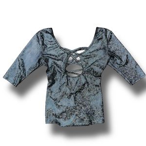 iHeartRaves Holographic Silver Scrunch Butt Romper Bodysuit Size Small